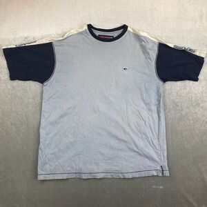 Point Zero T Shirt Grey Blue Colorblock Short Sleeve Mens XL